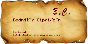 Bodnár Ciprián névjegykártya